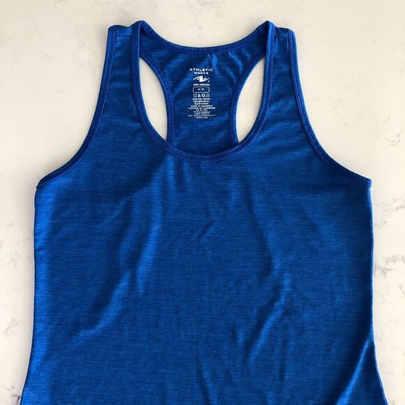 Athletic Works Dri More Racer Back Activewear Top in Polyester Blend Blue Size S - Picture 2 of 8